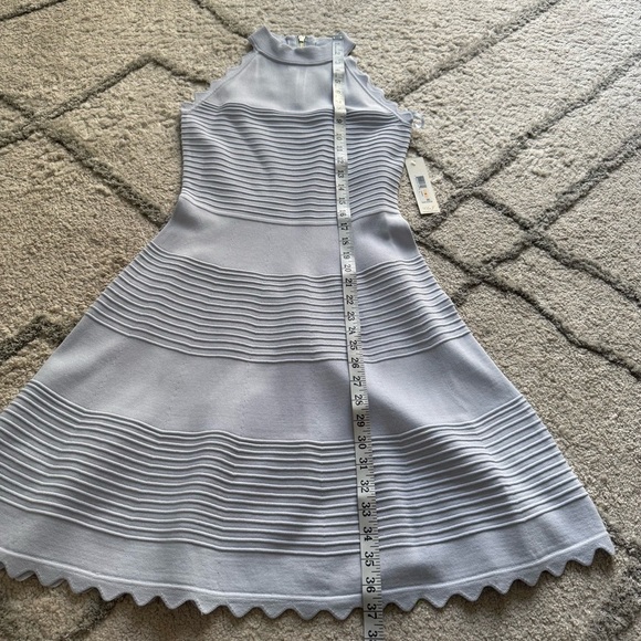 ELIZA J POWDER BLUE SWEATER fit flare DRESS high neck small new - Picture 7 of 9